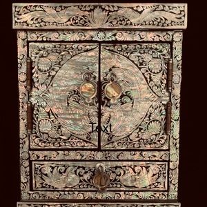 Antique Mother Of Pearl Jewelry Box